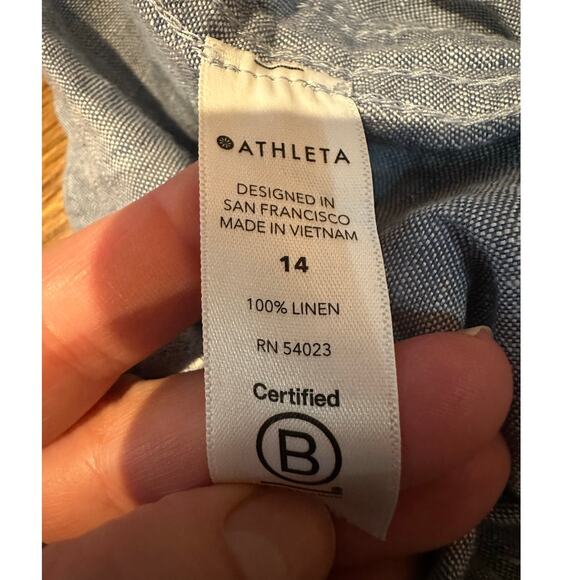 Athleta Women’s Cabo 100% Linen Jogger Pants – Blue – Size 14 Effortless Style - Picture 8 of 10